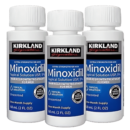 Minoxidil Kirkland 5% Kit 3 Frascos com 1 Aplicador Grátis