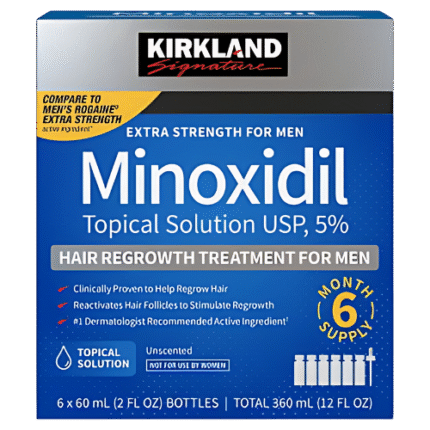Minoxidil Kirkland 5% Kit 1 Caixa 6 Frascos com 1 Aplicador Grátis